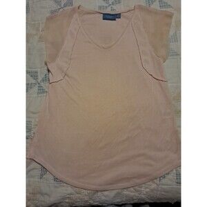 Simply Vera, Vera Wang Women's Lightweight T W/Sheer Cap Sleeves  Soft Peach  XS